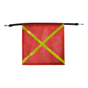 Red Safety Flag w/Highly Reflective X 18-Inch by 18-Inch