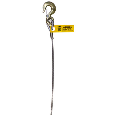 B/A Products Co. 3/8 Steel Wire Rope Assembly w/Self-Locking Swivel Hook