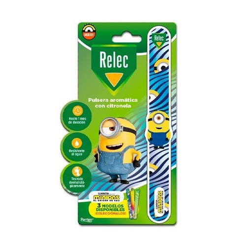 Relec pulsera aromática 1 unidad minion estampado azul