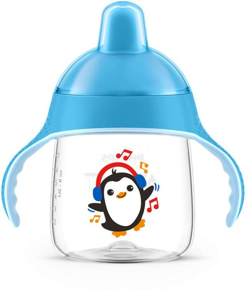 Avent vaso anti-goteo pingüino azul 260 mL 12 m+ 1 unidad