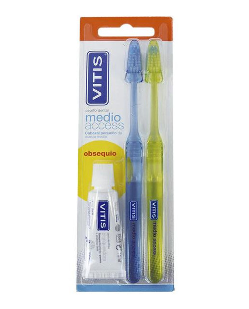 Vitis duplo cepillo dental aCCess medio