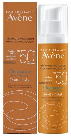 Avene cleanance solar 50+ con color