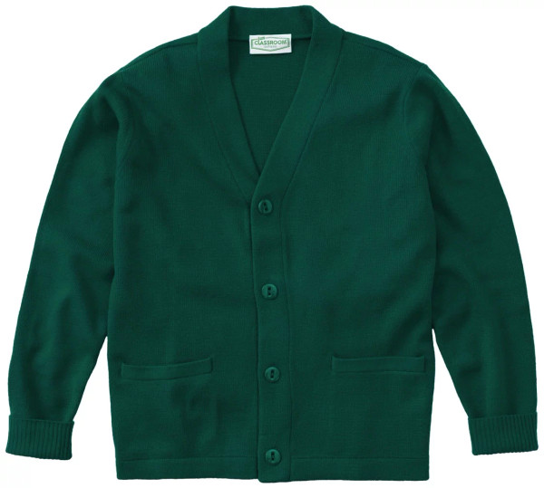 Classic V-Neck Green Cardigan 
