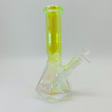 Electroplated 2-tone Diamond Cut Beaker Waterpipe - 8 Inch - Assorted Colors - Price Per Piece