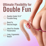 BLUSH DR.SKIN+ Adult Toy 16.5" DILDO Posable Double Dong BLUSH DR.SKIN+ Adult Toy 16.5" DILDO Posable Double Dong