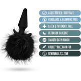 BLUSH ANAL Adventures Adult Toy RABBIT TAIL PLUG Platinum Black