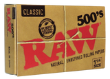 RAW 500's Classic Natural Unrefined Rolling Paper 1 1/4 79 mm - 20 pack per Box