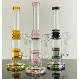 WATERPIPE 10" INCH - RIBBED RING TUBE WITH DUAL PERC