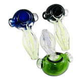 Handpipe 4" Inch - Fumed With Dot Head - Assorted Design - Price Per Piece