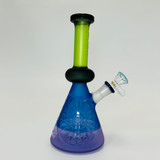Tataoo Waterpipe 9" Inch - Beaker Frosted - Matrix Perc (C104) - Assorted-BLUE/GREEN