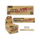RAW CLASSIC CONES 70MM-24MM - 20 COUNT PER PACK - 12 PACKS PER DISPLAY RAW CLASSIC CONES 70MM-24MM - 20 COUNT PER PACK - 12 PACKS PER DISPLAY