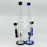 Waterpipe 18 Inch - Straight With Double Perc - Assorted