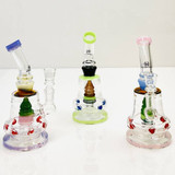 Waterpipe 7" Inch - Helios Glass - Bent Neck With Hive Perc Waterpipe 7" Inch - Helios Glass - Bent Neck With Hive Perc