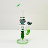 WPAG77 - 12 Inch Waterpipe - Bent Neck With Pineapple Showerhead Perc