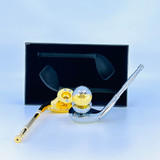 HPVC61 - 5 Inch Handpipe - Metal Golf - 2 Pieces Per Pack - Gold and Silver Colors