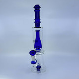 Straight Waterpipe With Double Perc - 13 Inch - WPAG150-Blue Straight Waterpipe With Double Perc - 13 Inch - WPAG150-Blue