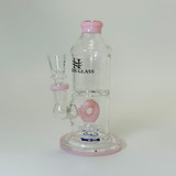 Helios Glass 7 Inch Waterpipe - Straight Tube with Donut Showerhead Perc - WPTG67