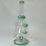 Waterpipe - 13 Inches - Recycler Color Rim Bell With Showerhead Perc (RH-132)-Light Green