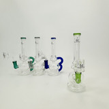 Helios Glass - 7 Inches Waterpipe - Recycler With Banger - (WPVA 03)-ASSORTED COLOR
