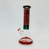 Tattoo Beaker Waterpipe with Ice Pincher, Design Tube and Vase - 12 Inch - C91 Tattoo Beaker Waterpipe with Ice Pincher, Design Tube and Vase - 12 Inch - C91