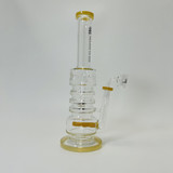 Helios Glass Waterpipe 12" Inch - Multi-rings With Inline Perc (Wpna 912)