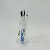 Helios Glass Waterpipe 8" Inch -bell With Inline Perc and Banger