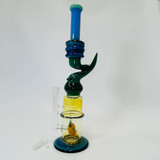 Waterpipe 17-inch Zong With Diablo Perc -BLUE/YELLOW