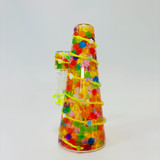 Waterpipe 6.5  Inches - Christmas Tree With Water Beads- Glow in the Dark-Yellow