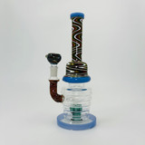Waterpipe - Tube Wig-wag With Showerhead Perc - 10 Inches - (RH-164)-Blue