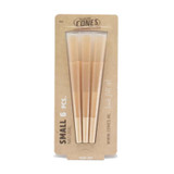The Original Cones Natural Pre-rolled Papers Small 1 1/4 Size Cones 83mmx26mm - 6 Per Pack - 32 Counts Per Box -Blister Pack- Unbleached