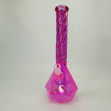 Waterpipe Beaker - Electroplated -  15 Inches-Pink