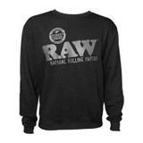 Raw - Black Crewneck - Sweatshirt With Zipper Pocket Raw - Black Crewneck - Sweatshirt With Zipper Pocket