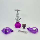 Premium Hookah Swirl - 12 Inches - 2 Hose - US4016 -Purple