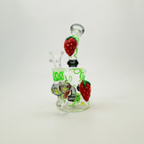 Waterpipe - 6 Inches - 3d Strawberry - Glow in the Dark Waterpipe - 6 Inches - 3d Strawberry - Glow in the Dark