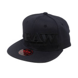 Raw - Poker Hat Black on Black Flat Brim - Snapback Hat Raw - Poker Hat Black on Black Flat Brim - Snapback Hat