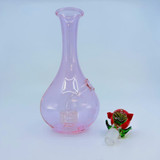 Waterpipe - 7-inch Flower Vase With Rose Bowl and Matrix Perc - Pink