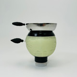 Globe on Top Rotating Bowl Hookah - Glow in the Dark-BLACK