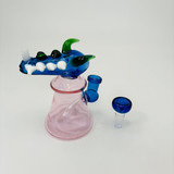 Horn With Bell-base Waterpipe - 6 Inches - (RHB-21)-BLUE PINK Horn With Bell-base Waterpipe - 6 Inches - (RHB-21)-BLUE PINK