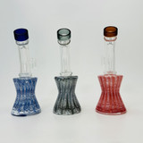 Helios - Glass Waterpipe Hourglass Raked With Bent Neck - 8 Inches- Assorted Helios - Glass Waterpipe Hourglass Raked With Bent Neck - 8 Inches- Assorted