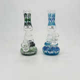 Helios Glass - Waterpipe Raked Glass Beaker - 7 Inches - Assorted Colors Helios Glass - Waterpipe Raked Glass Beaker - 7 Inches - Assorted Colors