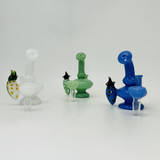 Mini Waterpipe - Milky Color With Animal Perc - 5 Inches - Assorted Colors (RHB-24)