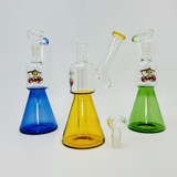 Waterpipe Beaker With Decal Print - 9 Inches - Price Per Piece - Assorted Colors (Blue or Green or Yelllow) - RH-230