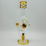 Zigzag Waterpipe With Dual Perc - 15 Inch - RH-274 - WPAG325