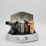 Scorch Torch Turbo Cigar Punch 4Torch - Assorted Colors - 9 Counts Per Display - 61754-4T