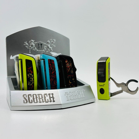 Scorch Torch Heavy Duty Cigar Torch With Built In Scissor Cutter - 9 Counts Per Display - 61790 - Assorted Scorch Torch Heavy Duty Cigar Torch With Built In Scissor Cutter - 9 Counts Per Display - 61790 - Assorted