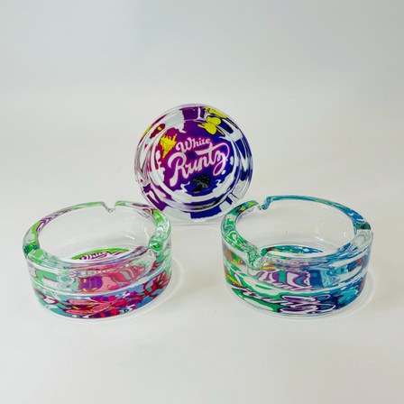 Glass Ashtray White Runtz - Assorted Design - PCFDX5032 Glass Ashtray White Runtz - Assorted Design - PCFDX5032