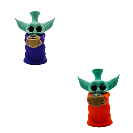 Silicone Yoda Straight Waterpipe - 5.5 Inch - Assorted Colors Silicone Yoda Straight Waterpipe - 5.5 Inch - Assorted Colors