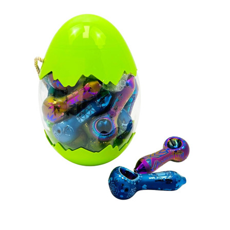 Electroplated Egg Spoon Handpipe - 4 Inch - 20 Eggs Per Display - Assorted Designs - HPFC26 Electroplated Egg Spoon Handpipe - 4 Inch - 20 Eggs Per Display - Assorted Designs - HPFC26