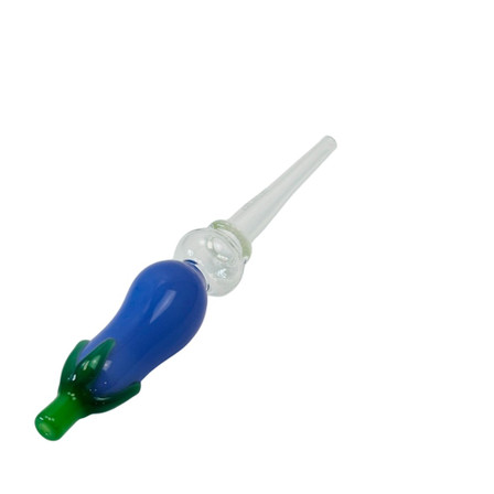 Aleaf NC Eggplant Glass Straw - 6 Inch - ALNC5021 - Assorted Colors - Price Per Piece