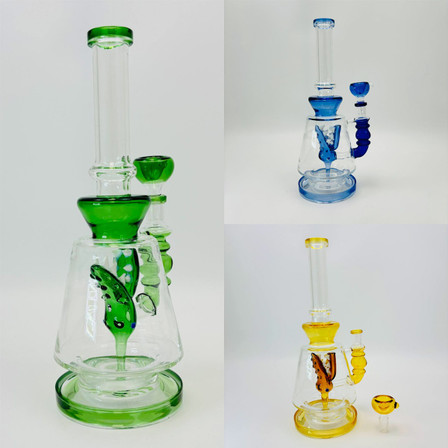 Beaker Waterpipe with Crocodile Head Perc -  12 Inch - RH-295